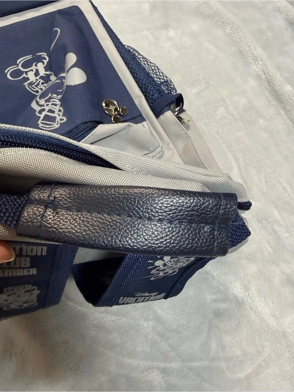 Disney Vacation Club DVC Member Exclusive Mickey Mouse Backpack Gray Blue NWOT